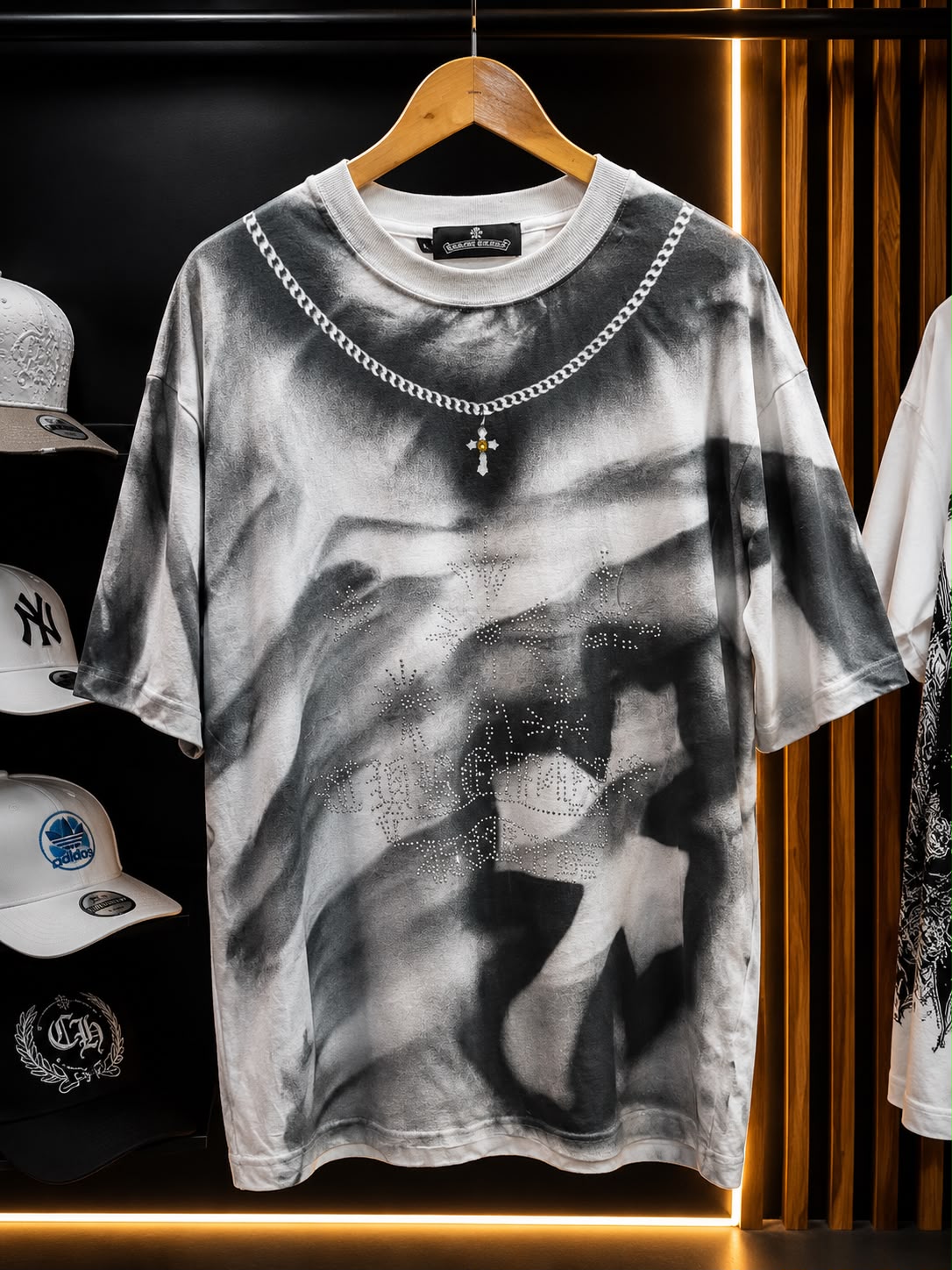 Camiseta urbana degradado gris-blanco