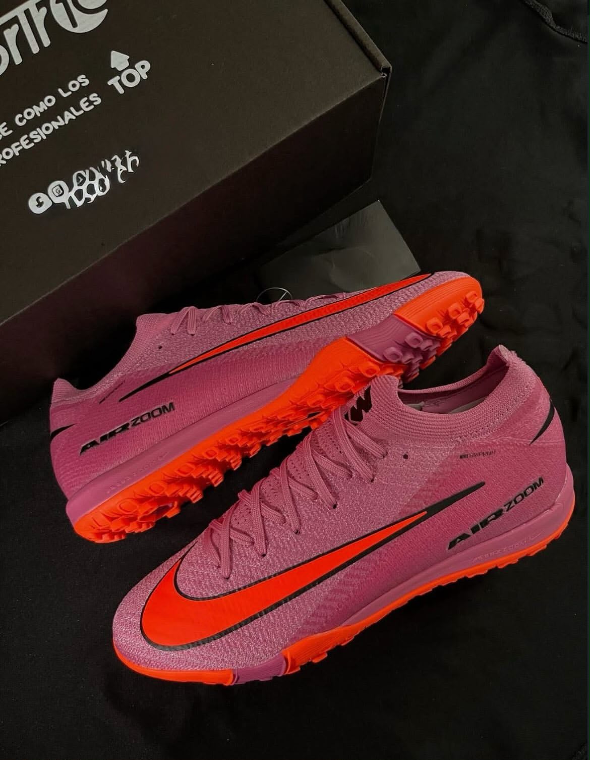 Nike Mercurial Rosados con Logo Naranja